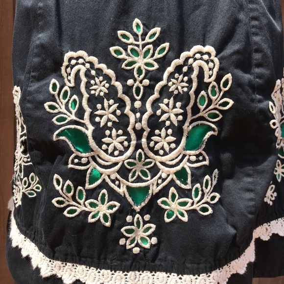 Floreat Anthropologie Embroidered Dress Black 0 - Picture 5 of 10